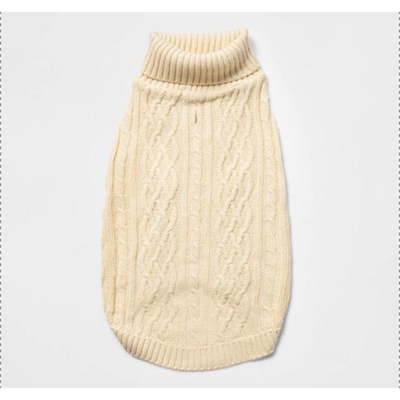 NEW Dog Cat Clothes PET KNIT SWEATER Size MED 20-40LB Cream Boots & Barkley NWT - Picture 2 of 13